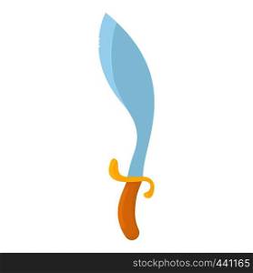 Short curved sword icon. Cartoon illustration of short curved sword vector icon for web. Short curved sword icon, cartoon style