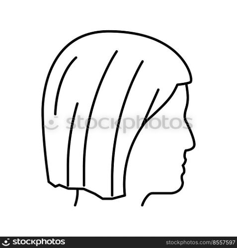 short hair line icon vector. short hair sign. isolated contour symbol black illustration. short hair line icon vector illustration