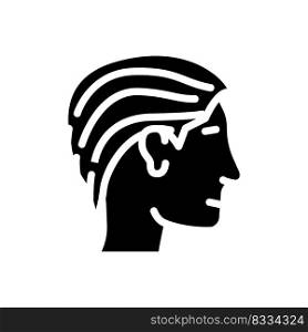 short hairstyle female glyph icon vector. short hairstyle female sign. isolated symbol illustration. short hairstyle female glyph icon vector illustration