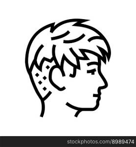 short hairstyle female line icon vector. short hairstyle female sign. isolated contour symbol black illustration. short hairstyle female line icon vector illustration