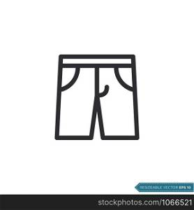 Short Pants Icon Vector Template Flat Design Illustration Design