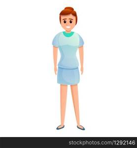 Short skirt nurse icon. Cartoon of short skirt nurse vector icon for web design isolated on white background. Short skirt nurse icon, cartoon style