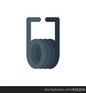 Short spring icon. Flat illustration of short spring vector icon for web isolated on white. Short spring icon, flat style