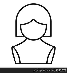 Short wig icon outline vector. Head style. Fashion model. Short wig icon outline vector. Head style