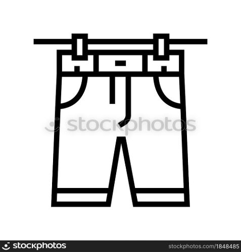 shorts drying outdoor line icon vector. shorts drying outdoor sign. isolated contour symbol black illustration. shorts drying outdoor line icon vector illustration