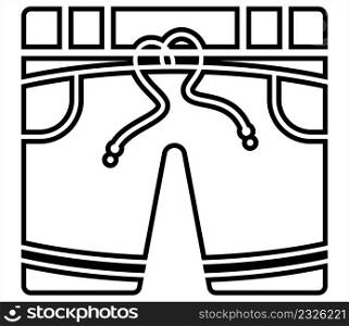 Shorts Icon, Half Pant Icon, Short Version Of Trouser Vector Art Illustration
