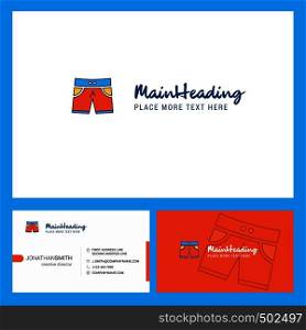 Shorts Logo design with Tagline & Front and Back Busienss Card Template. Vector Creative Design
