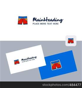 Shorts vector logotype with business card template. Elegant corporate identity. - Vector
