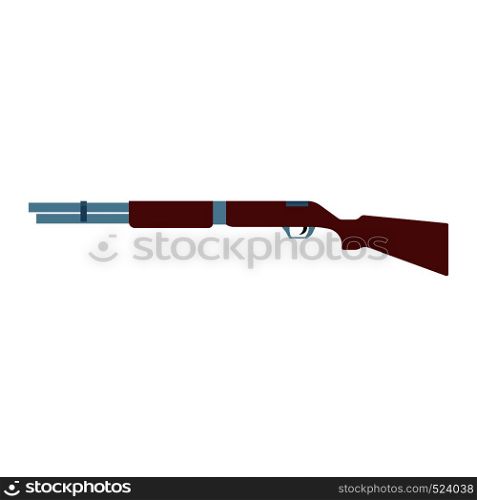 Shotgun illustration rifel vector icon. Hunting gun weapon barrel target. Munition brown simple caliber duck