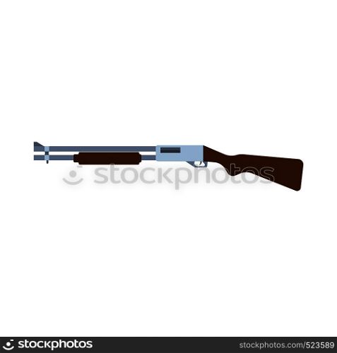 Shotgun side view military war design sign. Army equipment violence shoot gun. Police vector icon rifle isolated