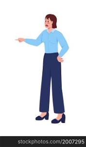 Shouting boss semi flat color vector character. Posing figure. Full body person on white. Corporate work isolated modern cartoon style illustration for graphic design and animation. Shouting boss semi flat color vector character