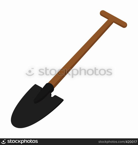 Shovel cartoon icon isolated on a white background. Shovel cartoon icon