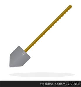 Shovel flat design. Snow shovel icon and digging sign, vector illustration. Shovel flat design