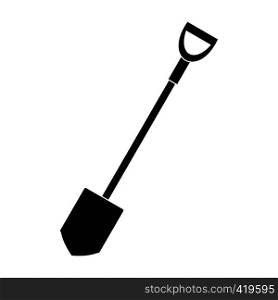 Shovel for working in the garden black simple icon on a white background. Shovel for working in the garden black simple icon