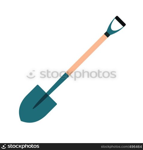 Shovel for working in the garden flat icon isolated on white background. Shovel for working in the garden