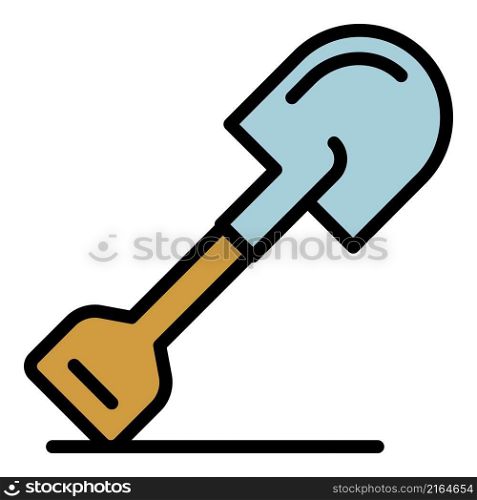 Shovel icon. Outline shovel vector icon color flat isolated. Shovel icon color outline vector