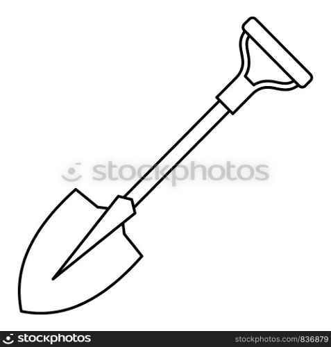 Shovel icon. Outline shovel vector icon for web design isolated on white background. Shovel icon, outline style