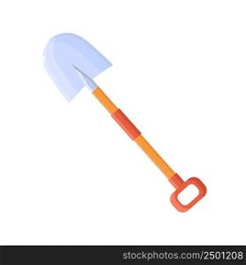 Shovel in a flat style. Icon of a shovel for excavation, gardening or construction isolated on white