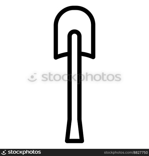 Shovel line icon isolated on white background. Black flat thin icon on modern outline style. Linear symbol and editable stroke. Simple and pixel perfect stroke vector illustration
