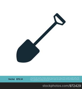 Shovel of Gardening Equipment Icon Vector Logo Template Illustration Design. Vector EPS 10.