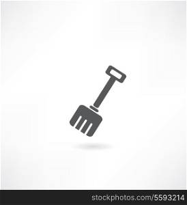 Shovel on a white background. Vector illustration.