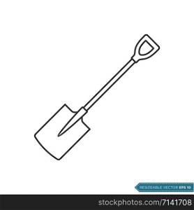 Shovel, Spade - Gardening Icon Vector Template Illustration Design