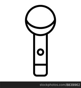 Show microphone line icon isolated on white background. Black flat thin icon on modern outline style. Linear symbol and editable stroke. Simple and pixel perfect stroke vector illustration.