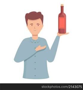 Show wine bottle icon cartoon vector. Alcohol sommelier. Drink party. Show wine bottle icon cartoon vector. Alcohol sommelier