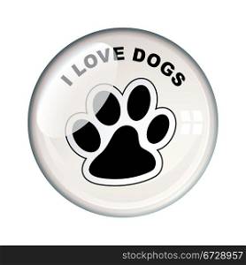 Show your love for dogs with this paw print bacge icon