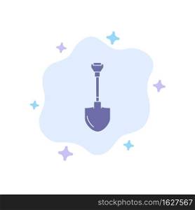 Showel, Shovel, Tool, Repair, Digging Blue Icon on Abstract Cloud Background