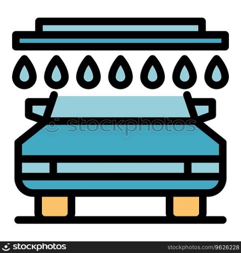 Shower car icon outline vector. Wash service. Clean window color flat. Shower car icon vector flat
