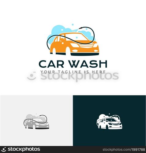Shower Hose Clean Car Wash Carwash Auto Motor Service Logo