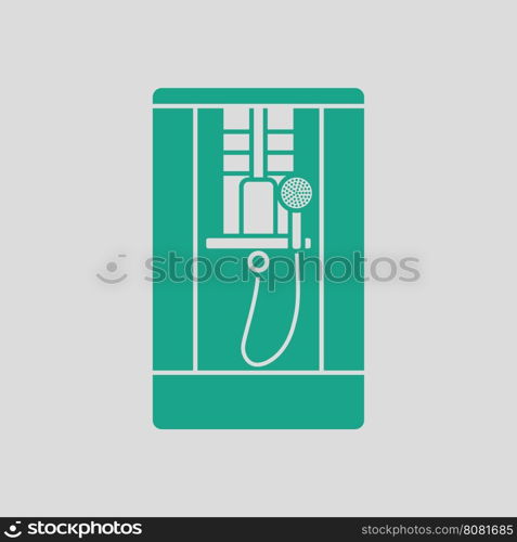 Shower icon. Gray background with green. Vector illustration.