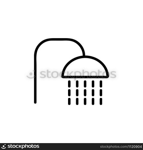 Shower in the bathroom icon vector. A thin line sign. Isolated contour symbol illustration. Shower in the bathroom icon vector. Isolated contour symbol illustration
