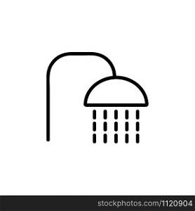 Shower in the bathroom icon vector. A thin line sign. Isolated contour symbol illustration. Shower in the bathroom icon vector. Isolated contour symbol illustration