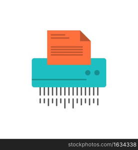 Shredder, Confidential, Data, File, Information, Office, Paper  Flat Color Icon. Vector icon banner Template