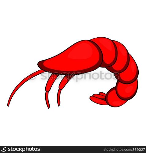 Shrimp icon in cartoon style isolated on white background vector illustration. Shrimp icon, cartoon style