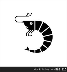 Shrimp Icon, Shrimp Vector Art Illustration