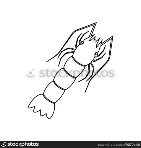 shrimp icon vector illustration symbol design