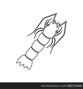 shrimp icon vector illustration symbol design
