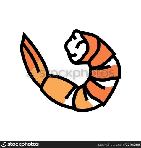 shrimp seafood color icon vector. shrimp seafood sign. isolated symbol illustration. shrimp seafood color icon vector illustration