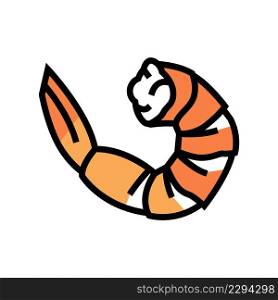 shrimp seafood color icon vector. shrimp seafood sign. isolated symbol illustration. shrimp seafood color icon vector illustration