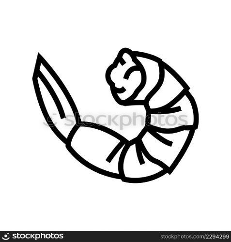 shrimp seafood line icon vector. shrimp seafood sign. isolated contour symbol black illustration. shrimp seafood line icon vector illustration