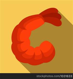 Shrimp tail icon. Flat illustration of shrimp tail vector icon for web design. Shrimp tail icon, flat style