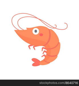 Shrimp vector. cute animal face design for kids