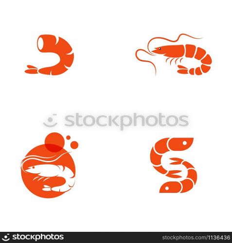 Shrimp vector icon illustration design template