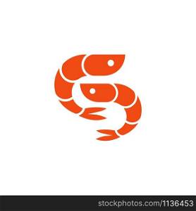 Shrimp vector icon illustration design template