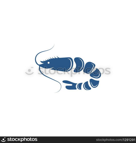 Shrimp vector icon illustration design template