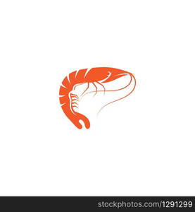 Shrimp vector icon illustration design template