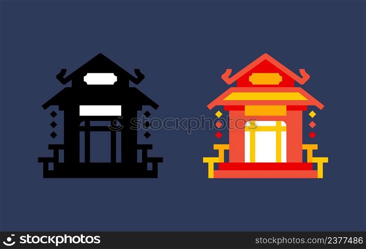 shrine temple flat icon for decoration, website, web, presentation, printing, banner, logo, poster design, etc.